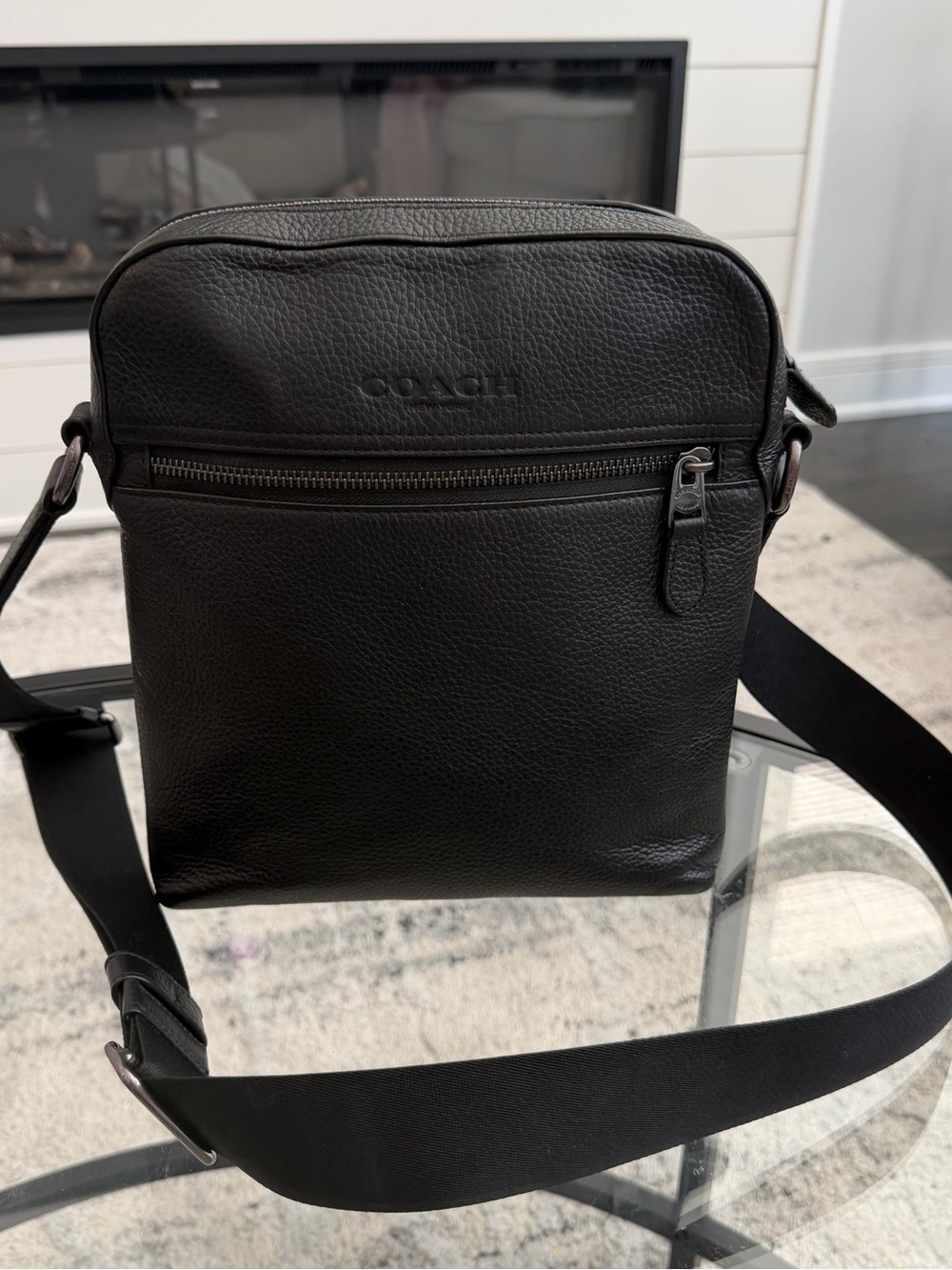 Coach Black Pebbled Leather Messenger Crossbody 4011